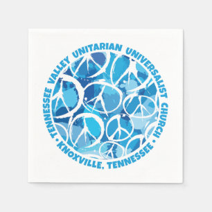 TVUC Peace Signs in Shades of Blue Serviette