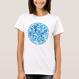 TVUC Peace Signs in Shades of Blue T-Shirt
