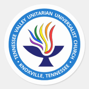 TVUUC Chalice Logo Medium Blue Circle Runder Aufkleber