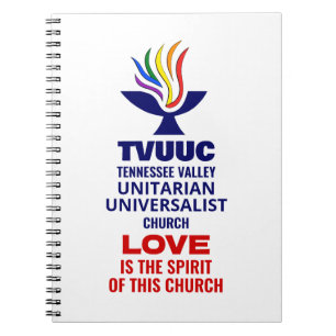 TVUUC Chalice Logo Symbol, Liebe ist der Geist Notizblock