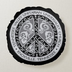 TVUUC Peace Sign Rundes Kissen