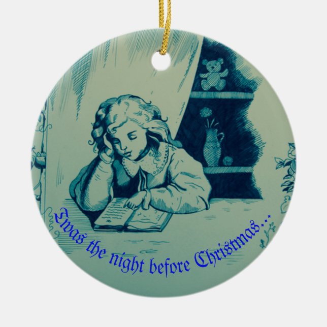 Twas die Nacht vor Weihnachten Keramik Ornament (Vorne)