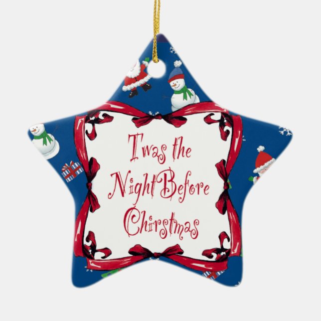 Twas la nuit avant ornement d'étoile de Noël (Devant)