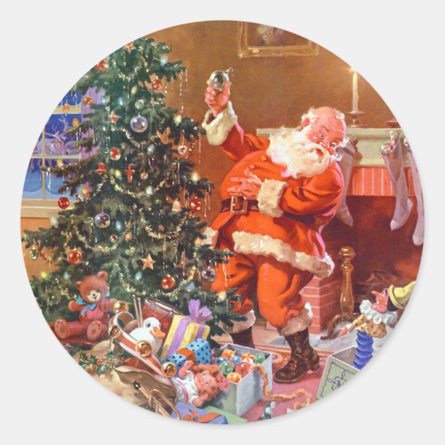 'Twas the Night Before Christmas Runder Aufkleber (Vorderseite)