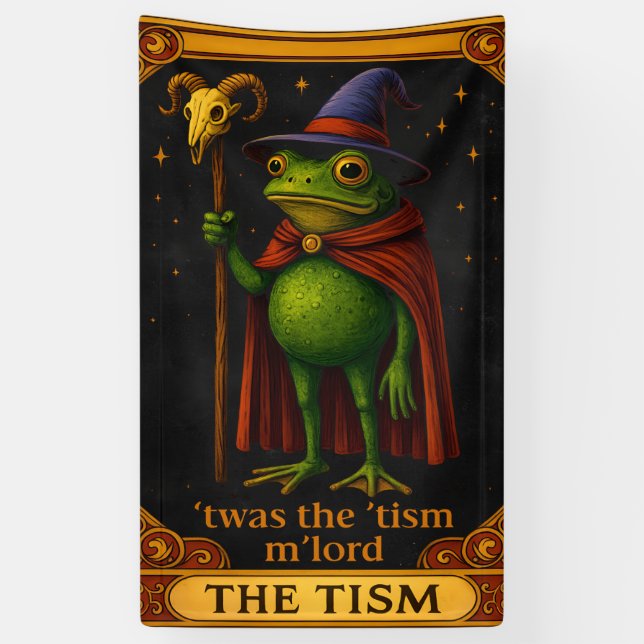 T'was The 'Tism M'Lord Frog Meme Autism Awareness Banner (Vertikal)