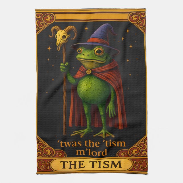 T'was The 'Tism M'Lord Frog Meme Autism Awareness Geschirrtuch (Vertikal)