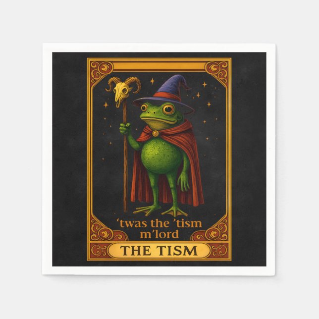 T'was The 'Tism M'Lord Frog Meme Autism Awareness Serviette (Vorderseite)