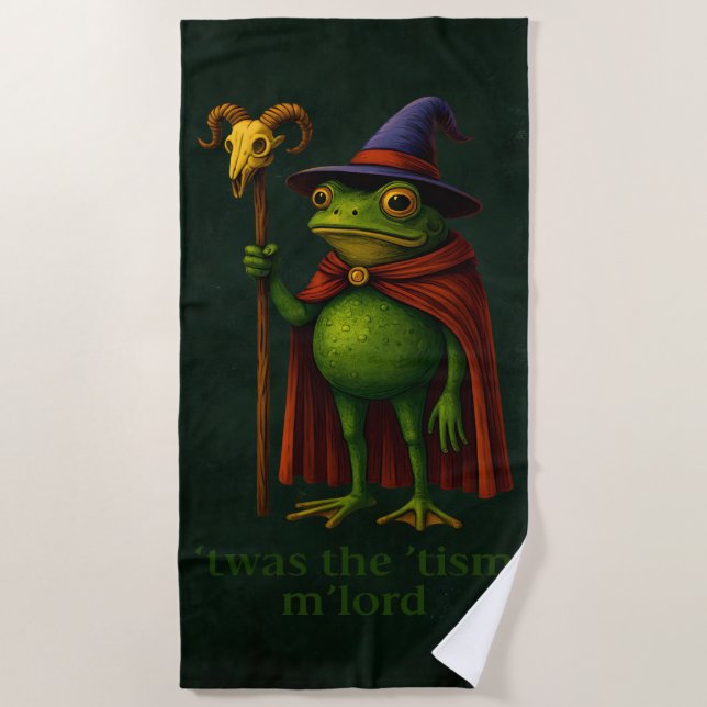 T'was The 'Tism M'Lord Frog Meme Autism Awareness Strandtuch (Vorderseite)
