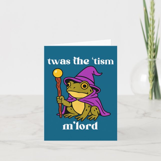 Twas The tism M'lord Funny Meme Frog Witch Autism  Karte (Vorderseite)