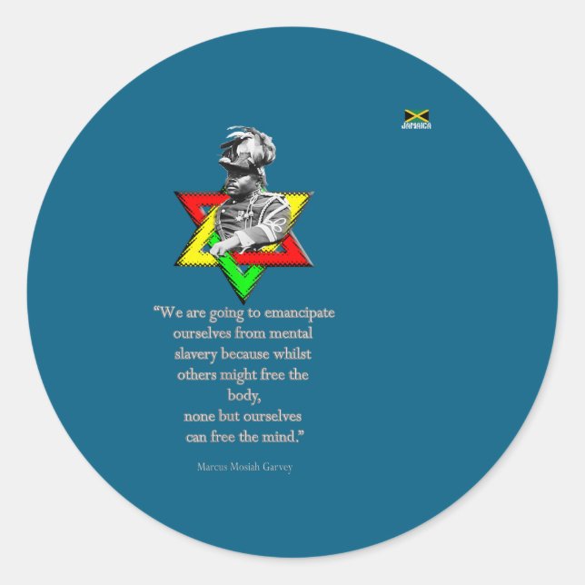 Tweaks Clothing - Marcus Mosiah Garvey Quote - Jam Runder Aufkleber (Vorderseite)