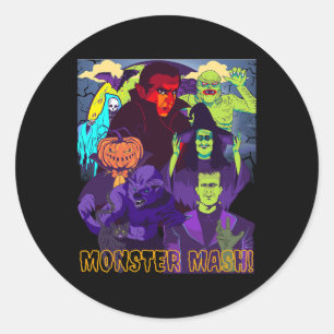 Twear T-Shirts Monster-Mash-Halloween-Kostümspass Runder Aufkleber
