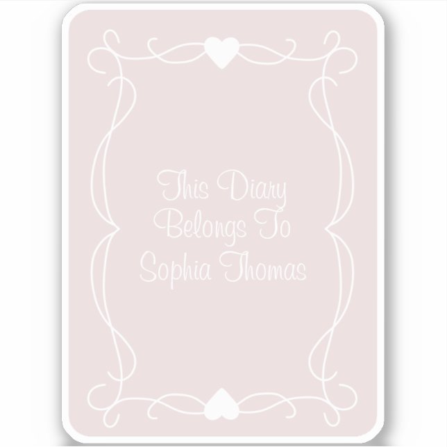 Twee "This Diary gehört zu" Journal-Buchzeichen Aufkleber (Vorderseite)