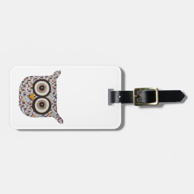 Tweed Owl Gepäckmarke Gepäckanhänger (Vorderseite horizontal)