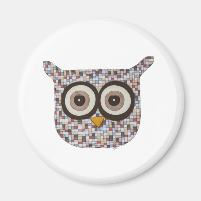 Tweed Owl Magnet (Vorne)