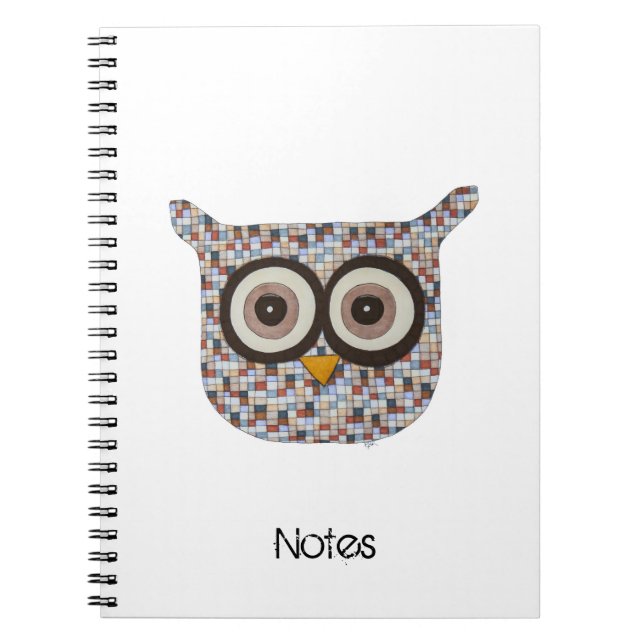 Tweed Owl Notebook Notizblock (Vorderseite)