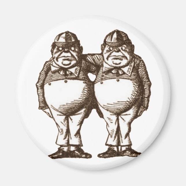 Tweedle Dee & Tweedle Dum Sepia Magnet (Vorne)