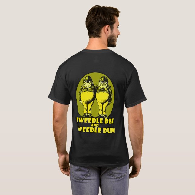 Tweedle Dee und Tweedle Dum Logo-Gelb T-Shirt (Schwarz voll)