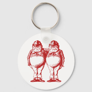 Tweedle Dee und Tweedle Dum mit Tinte geschwärzte Schlüsselanhänger