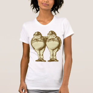 Tweedle Dee und Tweedle Dum mit Tinte geschwärzte T-Shirt