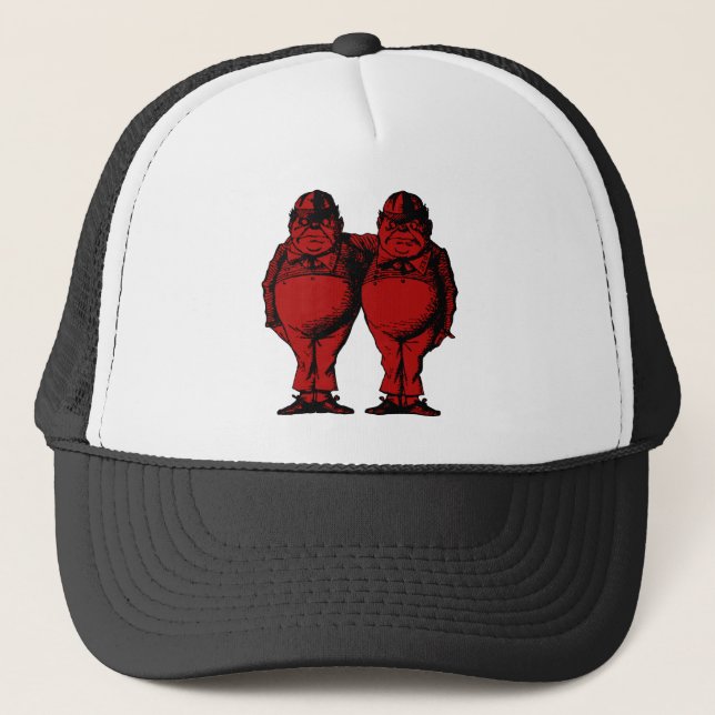 Tweedle Dee und Tweedle Dum mit Tinte geschwärzte Truckerkappe (Vorderseite)