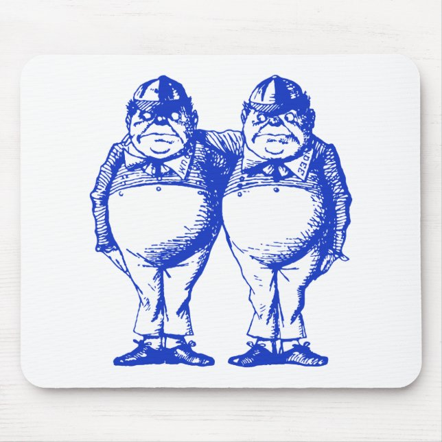 Tweedle Dee und Tweedle Dum mit Tinte geschwärztes Mousepad (Vorne)