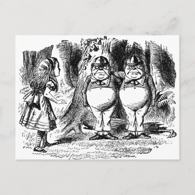 Tweedle Dee und Tweedle Dum Postkarte (Vorderseite)