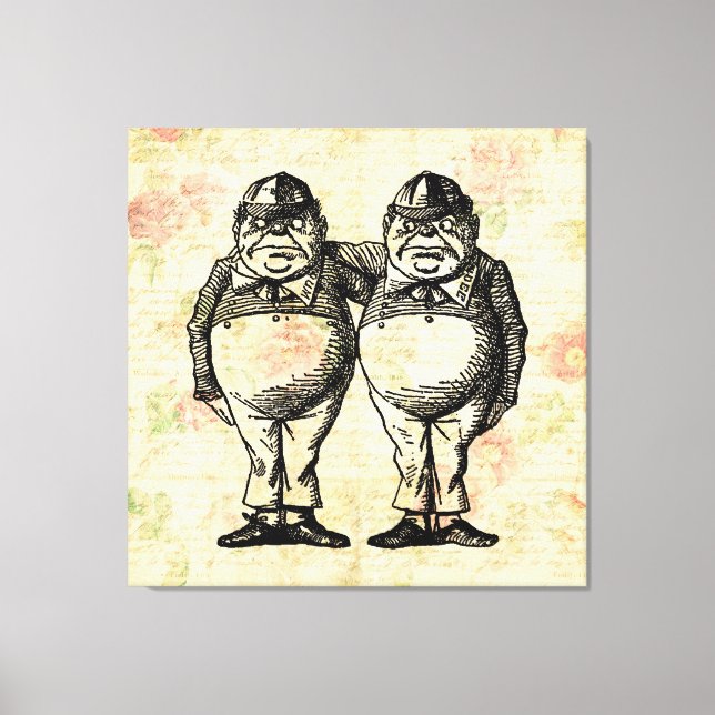 Tweedlede und Tweedledum-Alice im Wunderland Leinwanddruck (Vorderseite)