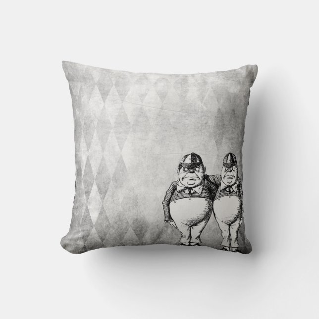 Tweedledee und Tweedledum Wonderland Kissen (Vorderseite)