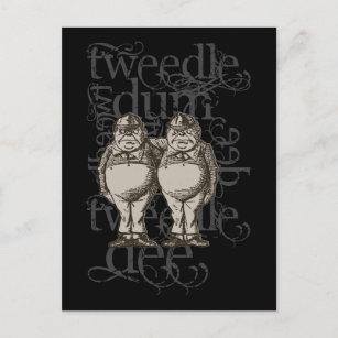 Tweedledum & Tweedledee Grunge (Single Abbildung) Postkarte