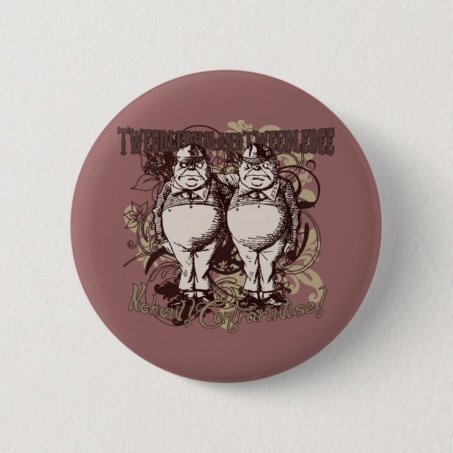 Tweedledum & Tweedledee Karneval-Stil Button (Vorderseite)