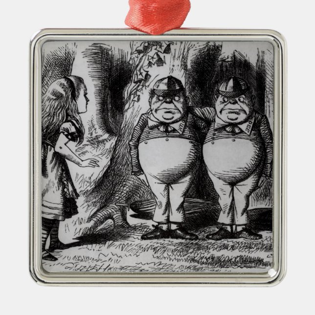 Tweedledum und Tweedledee Ornament Aus Metall (Vorne)