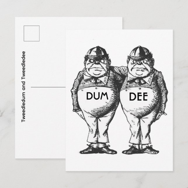 Tweedledum und Tweedledee Postkarte (Vorne/Hinten)