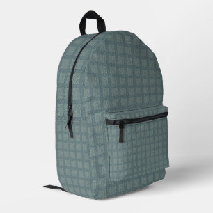 Tweedwolle Grau und Salbei Bedruckter Rucksack