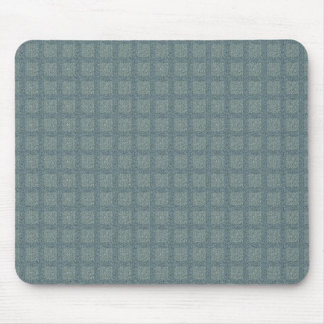 Tweedy Wool Aqua und grünes Muster Mousepad (Vorne)
