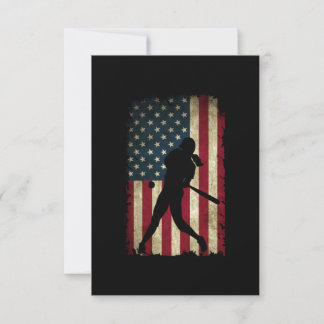 Tween Girls Softball Stuff USA Flag Dankeskarte