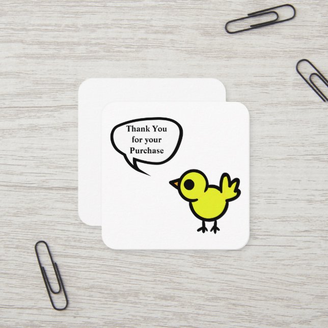 Tweet Bird Vielen Dank, dass du die Karte gekauft  (Vorderseite/Rückseite Beispiel)