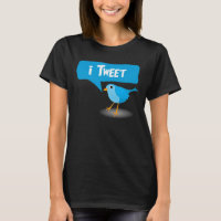 Tweet Niedlich Blue Twitter Bird Ladys T - Shirt