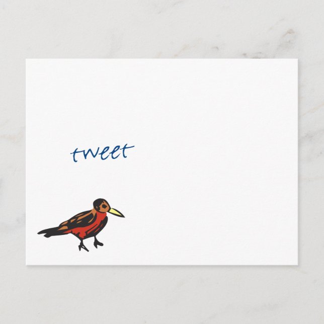 tweet sagte der rote Robin Postkarte (Vorderseite)