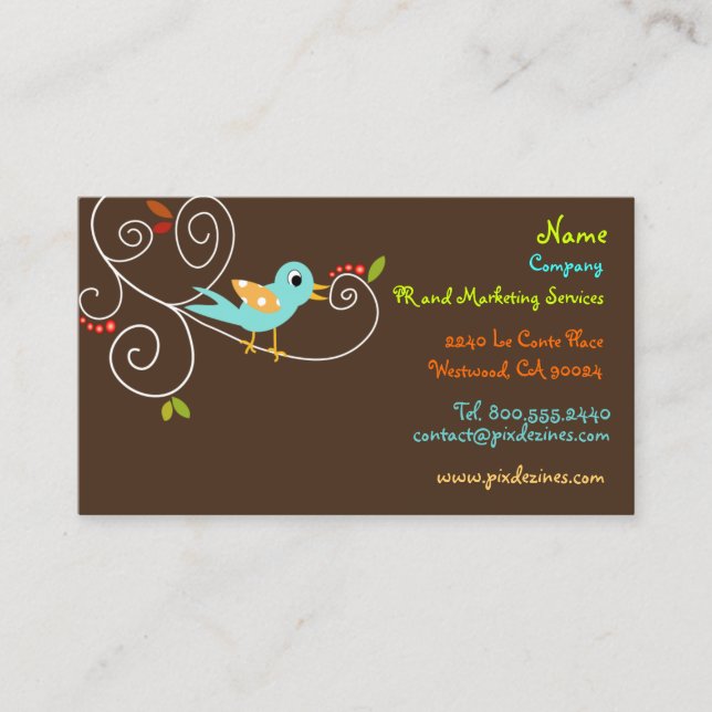 Tweet, tweet.. SEO-Marketing/DIY-Hintergrundfarbe Visitenkarte (Vorderseite)