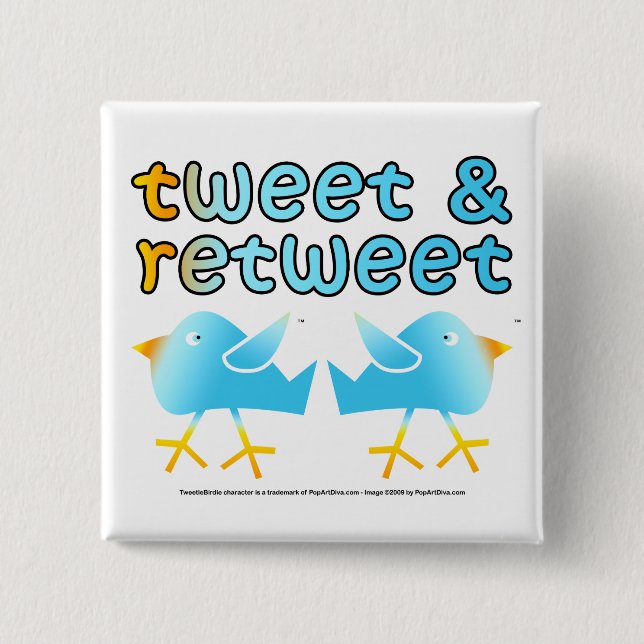 Tweeten und Retweet Knöpfe Button (Vorderseite)