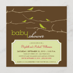 Tweetez ! Tweetez ! Invitation de Baby shower (ch