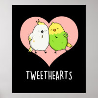 Tweetheart Funny Love Birds Puck Dark BG
