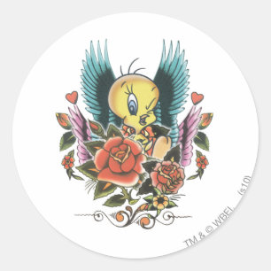 TWEETY™ Blaue Flügel Runder Aufkleber