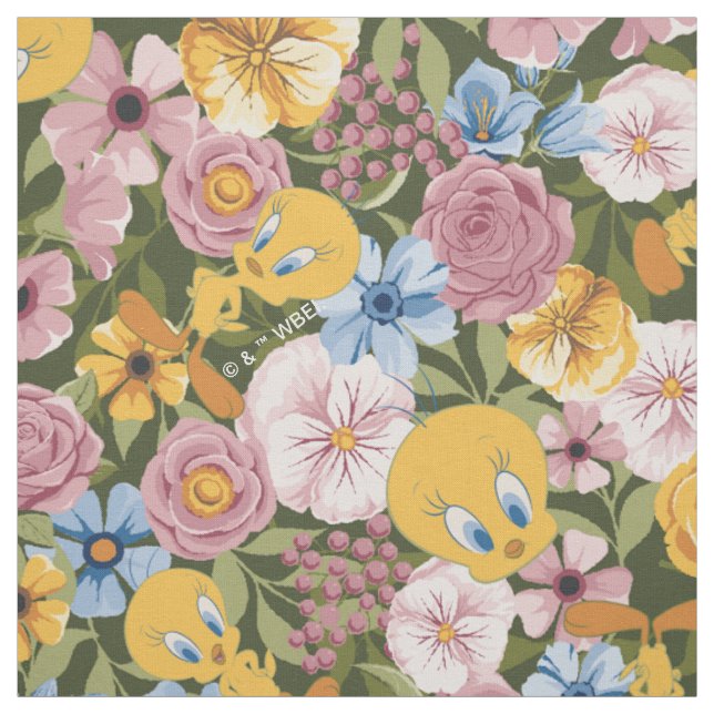 TWEETY™ Blumenstickereimuster Stoff (Muster)