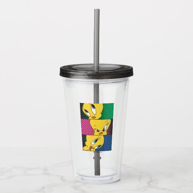 TWEETY™ Comic Panels Acryltrinkbecher (Vorderseite)