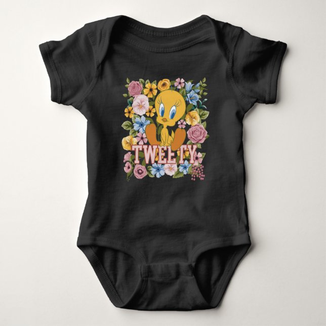 TWEETY™ Floral Embroidery Graphic Baby Strampler (Vorderseite)