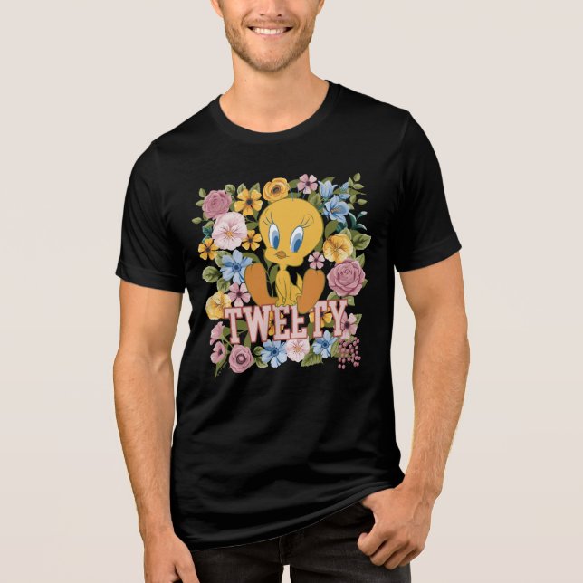 TWEETY™ Floral Embroidery Graphic Tri-Blend Shirt (Vorderseite)
