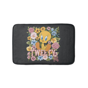 TWEETY™ Florale Stickerei Grafik Badematte