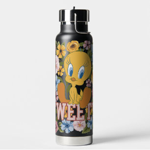 TWEETY™ Florale Stickerei Grafik Trinkflasche