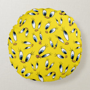TWEETY™-Gesichtspattern Rundes Kissen